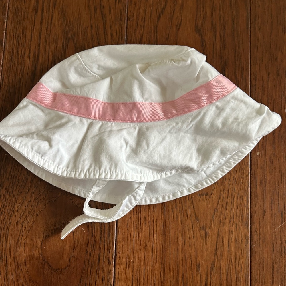 Kids White and Pink Sun Hat